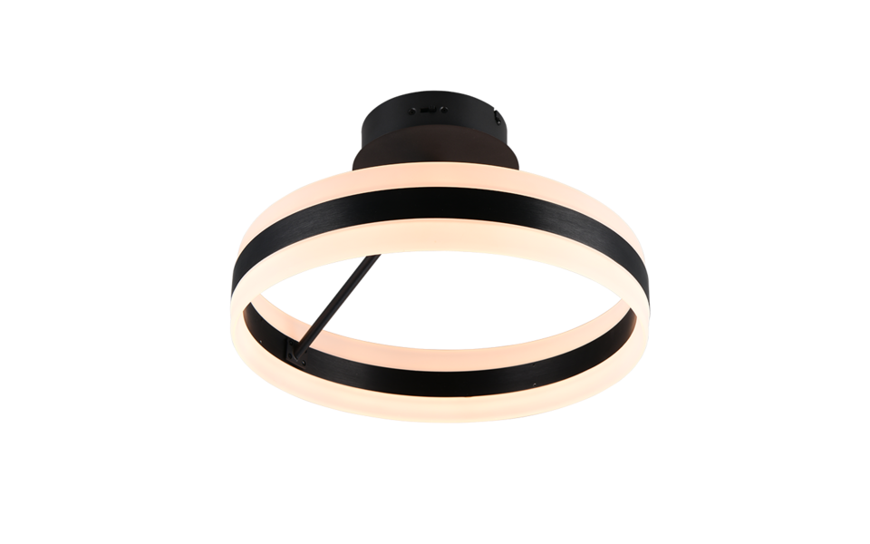 Trio Lighting Trio DIOS plafondlamp | LED | mat zwart | Ø 40 cm | IP20 | 1x 21W | 2400 lm | 2300+3000+4000K | dimbaar