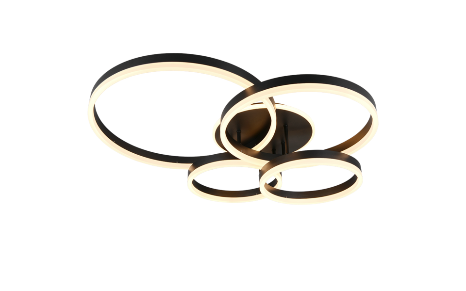 Trio Lighting Trio DRAKE ceiling light | 60W | black | IP20 | 17 cm