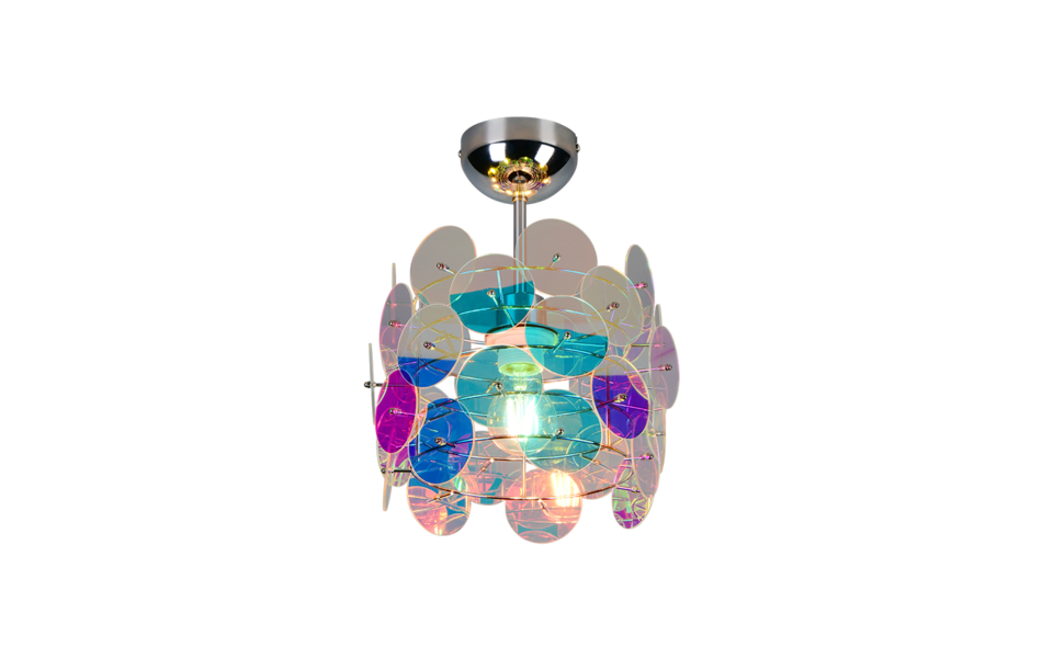 Trio Lighting Trio IRIDE plafondlamp | E27 Fitting | transparant iriserend | Ø 25 cm | IP20 | excl. 1x E27 | max. 10W