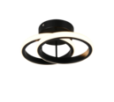 Trio Lighting Trio KASIA plafondlamp | LED | mat zwart | 26,5 x 18,5 cm | IP20 | 1x 7W | 800 lm | 3000K
