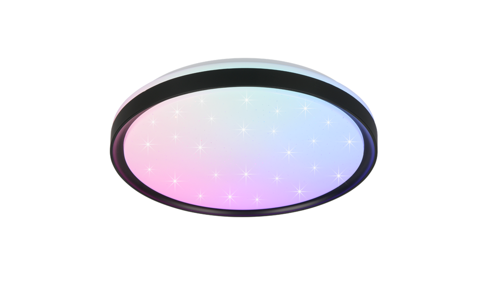 Trio Lighting Trio SOLIT plafondlamp | LED | mat zwart | Ø 39 cm | IP20 | 1x 14W | 1800 lm | 2700-6500K | dimbaar