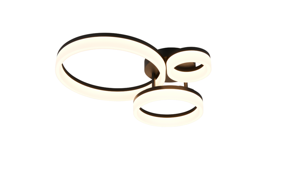 Trio Lighting Trio SCOPE plafondlamp | LED | mat zwart | 51 x 40,5 cm | IP20 | 1x 32W | 4000 lm | 3000K