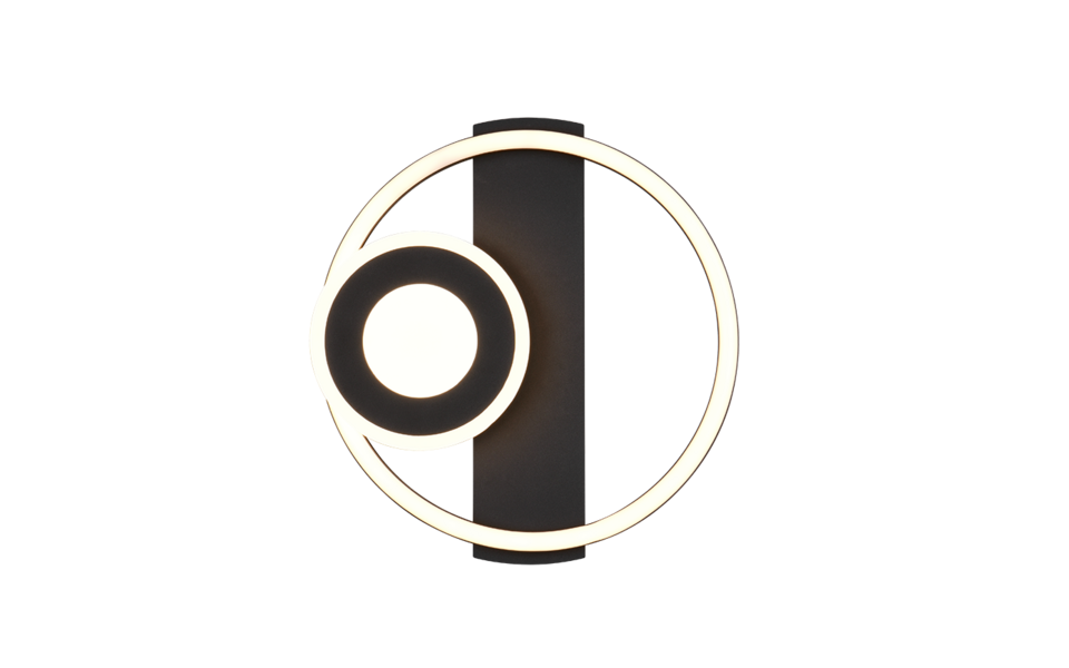 Trio Lighting Trio HORUS plafondlamp | LED | mat zwart | 32 x 30,5 cm | IP20 | 1x 22W | 2500 lm | 3000K