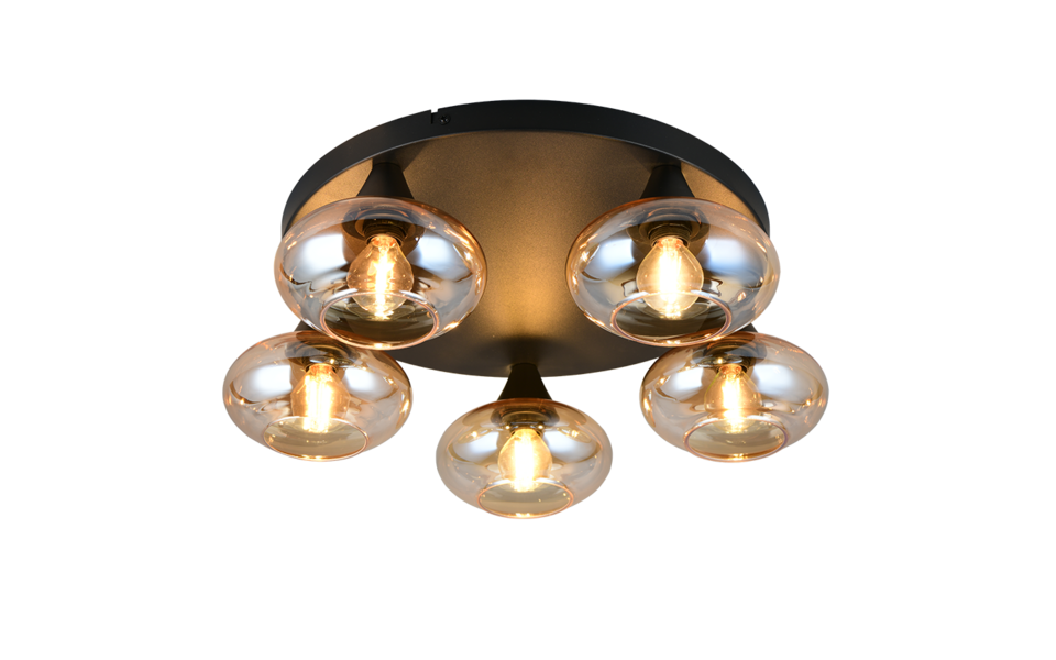 Trio Lighting Trio DIVINA plafondlamp | E14 Fitting | amber | Ø 49 cm | IP20 | excl. 5x E14 | max. 10W