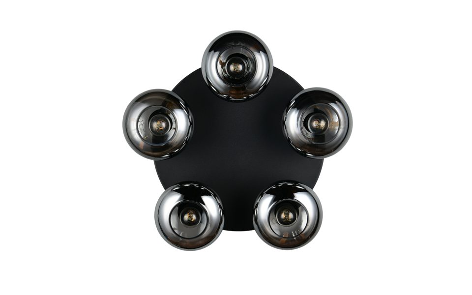 Trio Lighting Trio DIVINA plafondlamp | E14 Fitting | rookkleur | Ø 49 cm | IP20 | excl. 5x E14 | max. 10W