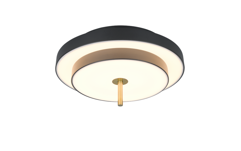 Trio Lighting Trio KEATON ceiling light | 36W | black with gold | Ø 40 cm | IP20 | 20 cm