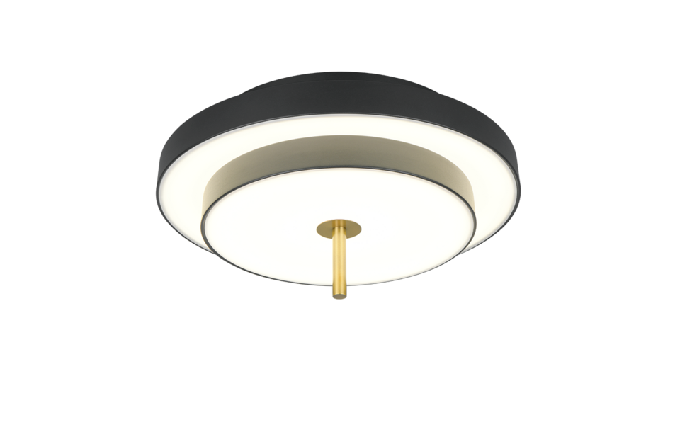Trio Lighting Trio KEATON ceiling light | 36W | black with gold | Ø 40 cm | IP20 | 20 cm