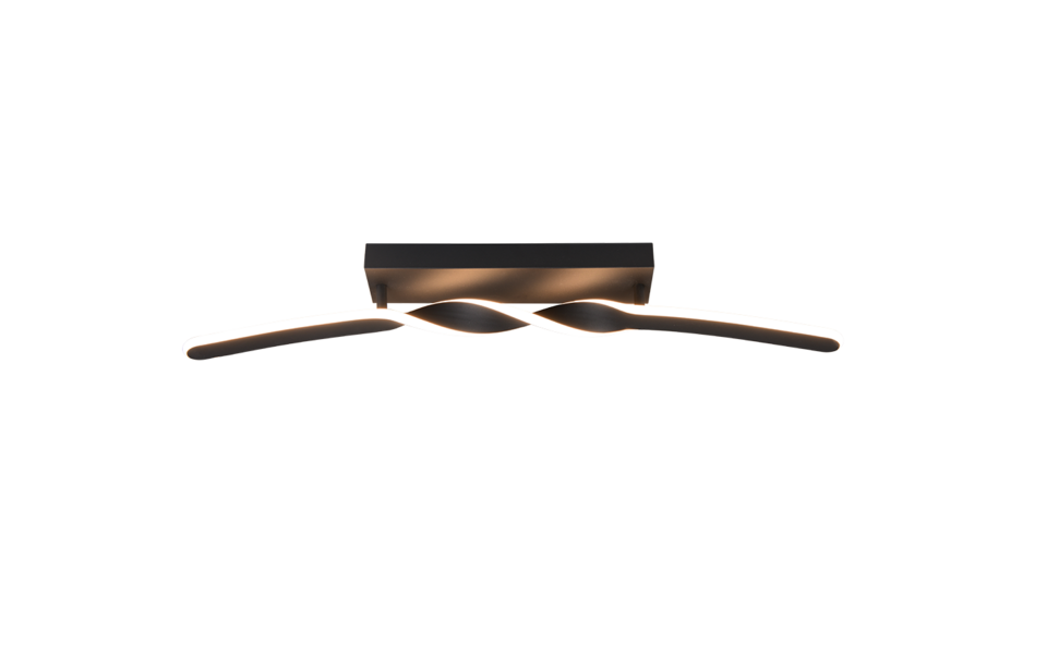 Trio Lighting Trio GINKO plafondlamp | LED | mat zwart | 79 x 9 cm | IP20 | 1x 18W | 1980 lm | 3000K | dimbaar