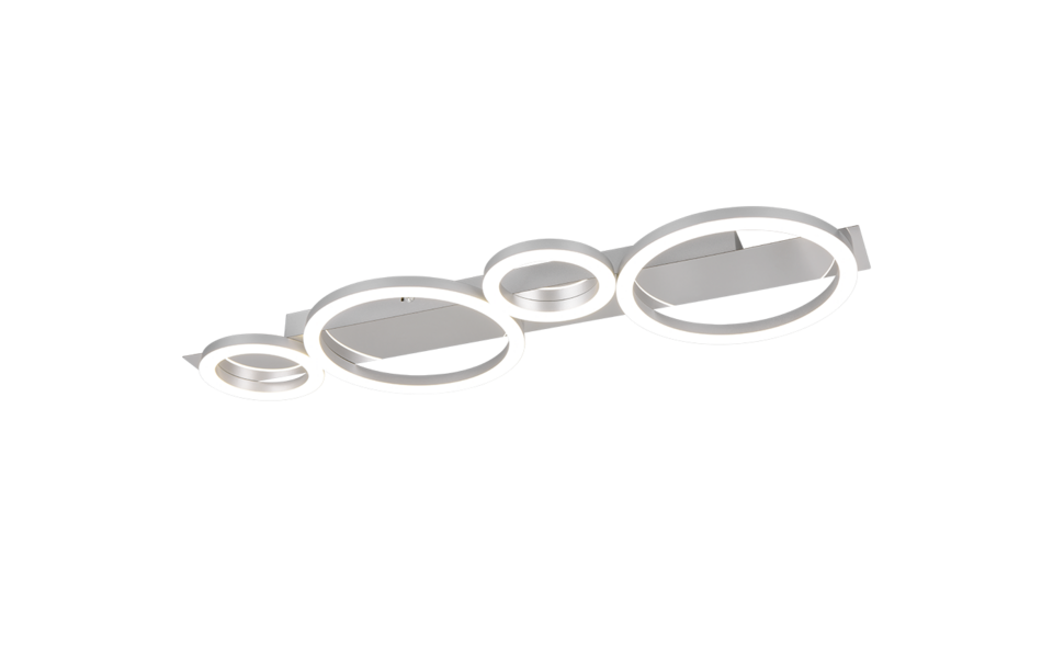 Trio Lighting Trio LUMOS plafondlamp | LED | chroom | 72 x 23 cm | IP20 | 1x 26,5W | 3300 lm | 4000K | dimbaar