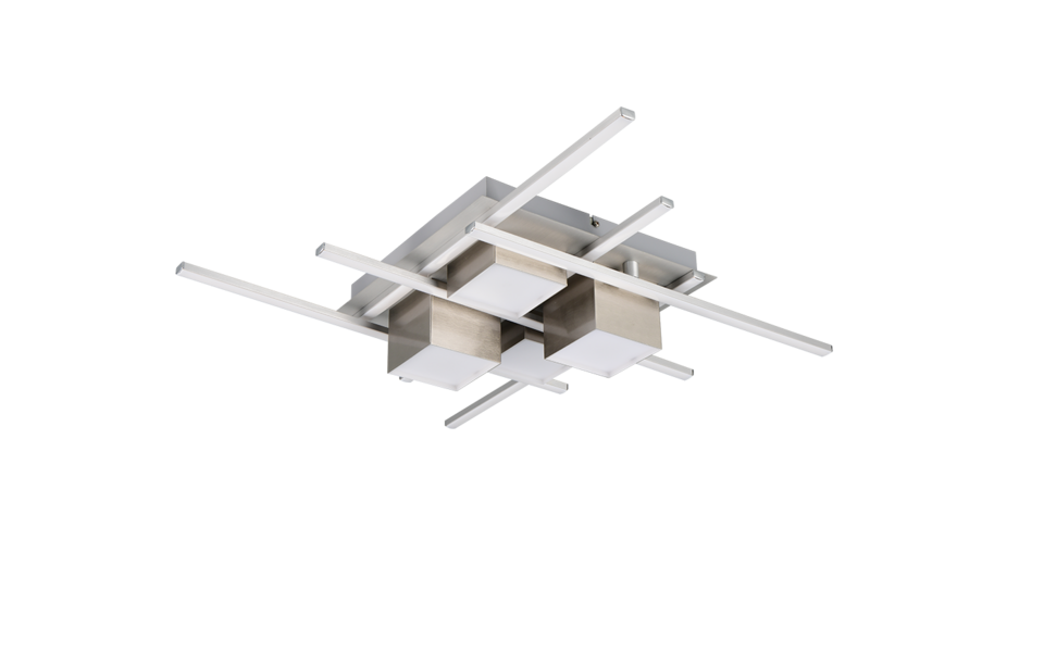 Trio Lighting Trio ROGER plafondlamp | LED | nikkel mat | 70 x 70 cm | IP20 | 1x 35W | 4050 lm | 2700-6500K | dimbaar