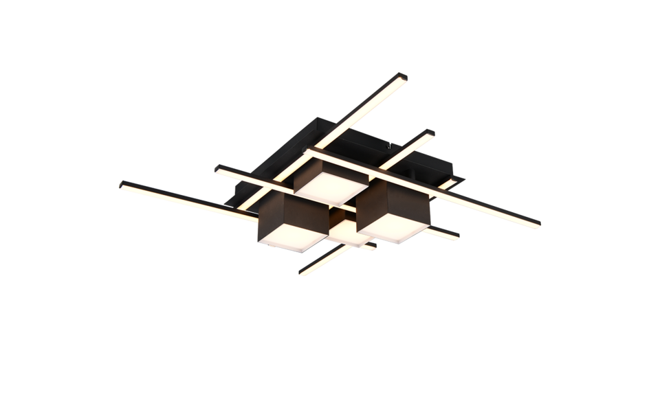 Trio Lighting Trio ROGER LED ceiling light | 1x 35W 4050 lm 2700-6500K | black | Ø 70 cm | IP20 | 11.5 cm