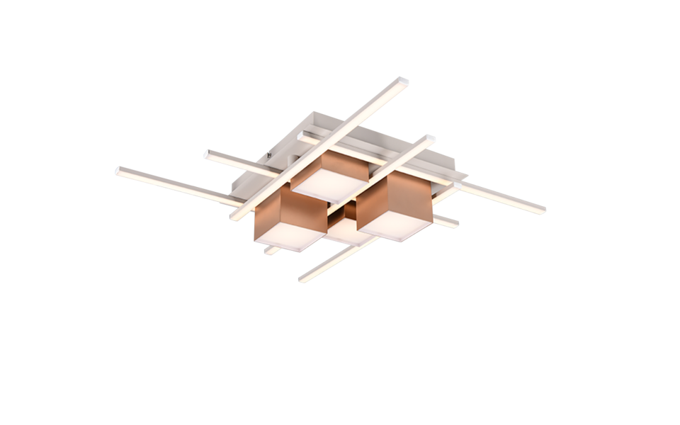 Trio Lighting Trio ROGER plafondlamp | LED | koffie | 70 x 70 cm | IP20 | 1x 35W | 4050 lm | 2700-6500K | dimbaar Trio Lighting Trio ROGER plafondlamp | LED | koffie | 70 x 70 cm | IP20 | 1x 35W | 4050 lm | 2700-6500K | dimbaar