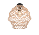 Trio Lighting Trio HIVE plafondlamp | E27 Fitting | mat zwart met natuurlijke afwerking | Ø 38,5 cm | IP20 | excl. 1x E27 | max. 10W