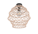 Trio Lighting Trio HIVE plafondlamp | E27 Fitting | mat zwart met natuurlijke afwerking | Ø 38,5 cm | IP20 | excl. 1x E27 | max. 10W
