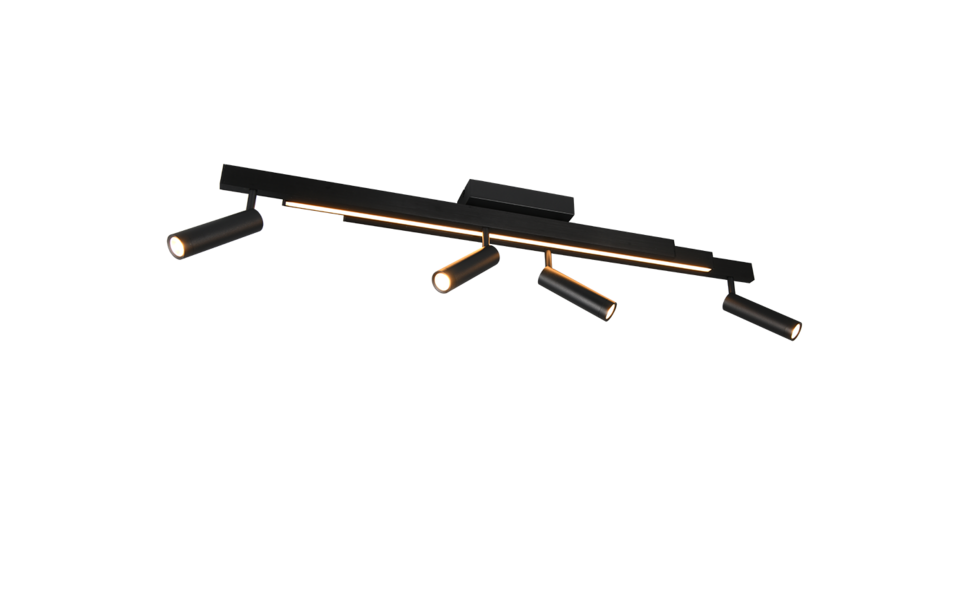 Trio Lighting Trio ZENO plafondlamp | LED | mat zwart | 133 x 8,5 cm | IP20 | 5,5W,12W | 650 lm, 1x 1500 lm | 2700-6500K | dimbaar Trio Lighting Trio ZENO plafondlamp | LED | mat zwart | 133 x 8,5 cm | IP20 | 5,5W,12W | 650 lm, 1x 1500 lm | 2700-6500K | dimbaar