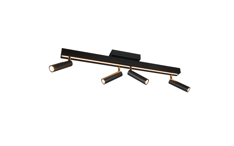 Trio Lighting Trio ZENO LED ceiling light | 5x 7W 4200 lm 2700-6500K | black | IP20 | 15 cm