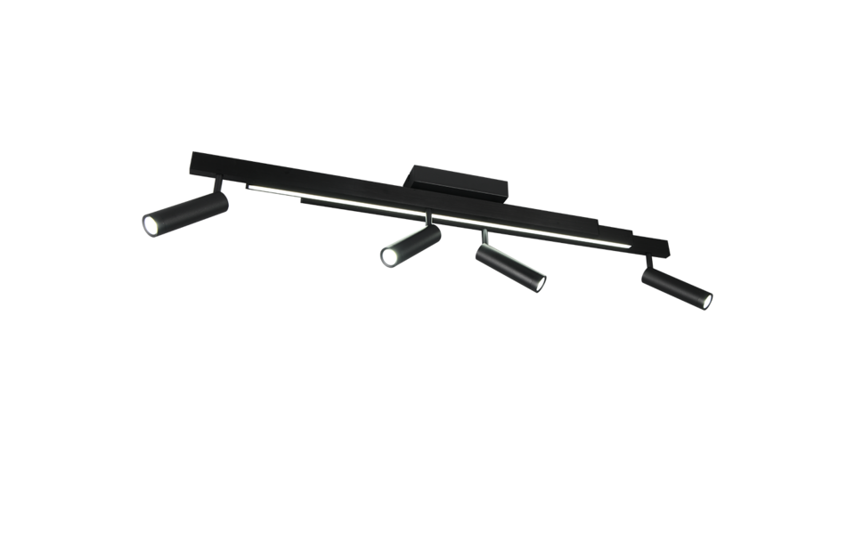 Trio Lighting Trio ZENO plafondlamp | LED | mat zwart | 133 x 8,5 cm | IP20 | 5,5W,12W | 650 lm, 1x 1500 lm | 2700-6500K | dimbaar Trio Lighting Trio ZENO plafondlamp | LED | mat zwart | 133 x 8,5 cm | IP20 | 5,5W,12W | 650 lm, 1x 1500 lm | 2700-6500K | dimbaar
