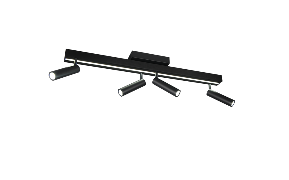 Trio Lighting Trio ZENO LED ceiling light | 5x 7W 4200 lm 2700-6500K | black | IP20 | 15 cm