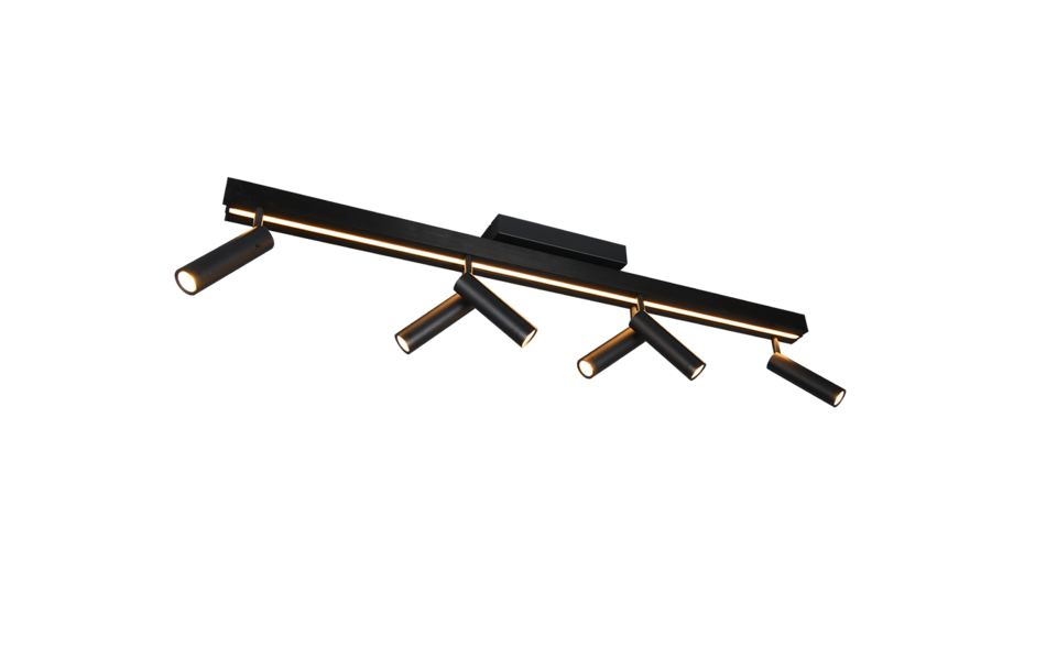 Trio Lighting Trio ZENO plafondlamp | LED | mat zwart | 180 x 8,5 cm | IP20 | 5,5W,18W | 650 lm, 1x 2200 lm | 2700-6500K | dimbaar