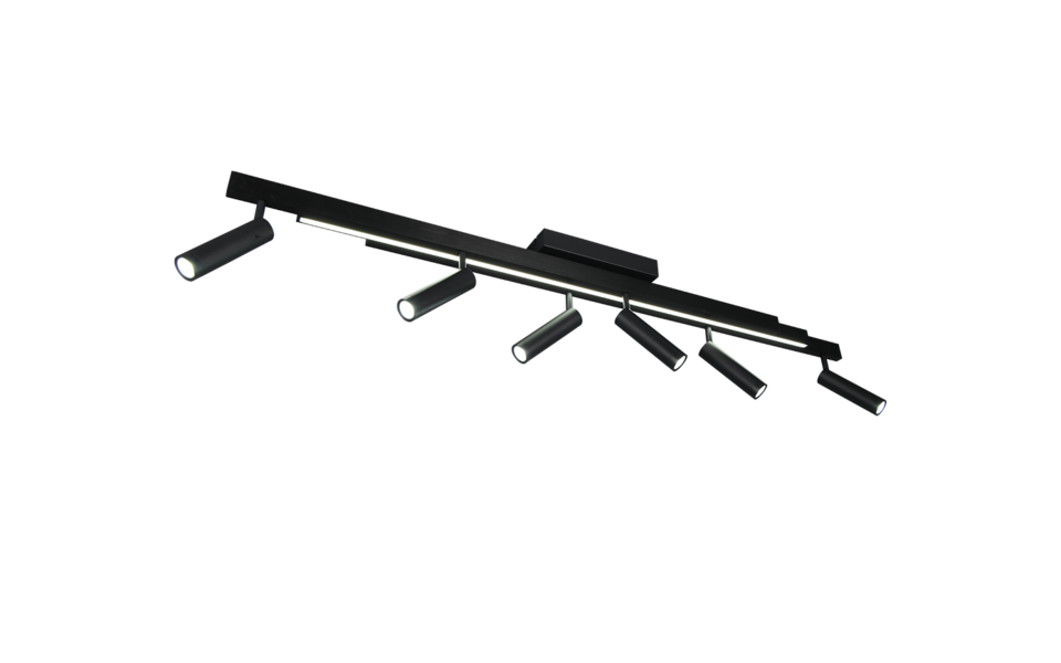 Trio Lighting Trio ZENO LED ceiling light | 6x 7W 800 lm 2700-6500K | black | IP20 | 15 cm Trio Lighting Trio ZENO LED ceiling light | 6x 7W 800 lm 2700-6500K | black | IP20 | 15 cm