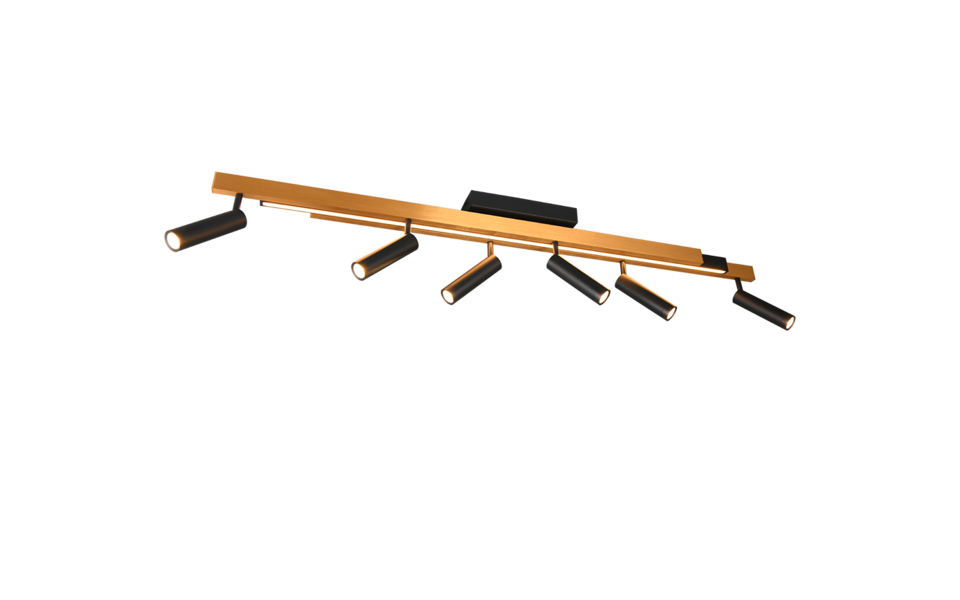 Trio Lighting Trio ZENO LED ceiling light | 6x 7W 800 lm 2700-6500K | black with gold | IP20 | 15 cm Trio Lighting Trio ZENO LED ceiling light | 6x 7W 800 lm 2700-6500K | black with gold | IP20 | 15 cm