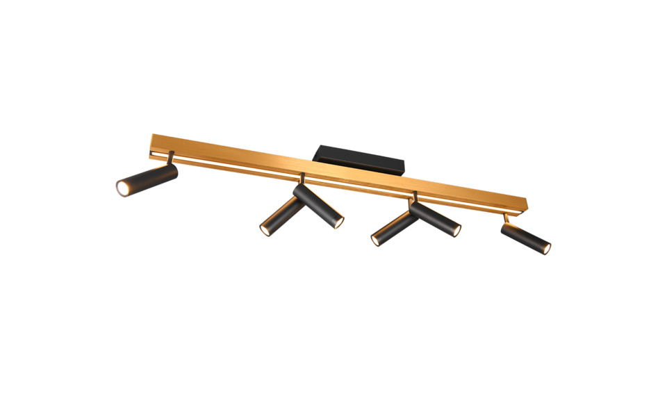 Trio Lighting Trio ZENO LED ceiling light | 6x 7W 800 lm 2700-6500K | black with gold | IP20 | 15 cm Trio Lighting Trio ZENO LED ceiling light | 6x 7W 800 lm 2700-6500K | black with gold | IP20 | 15 cm