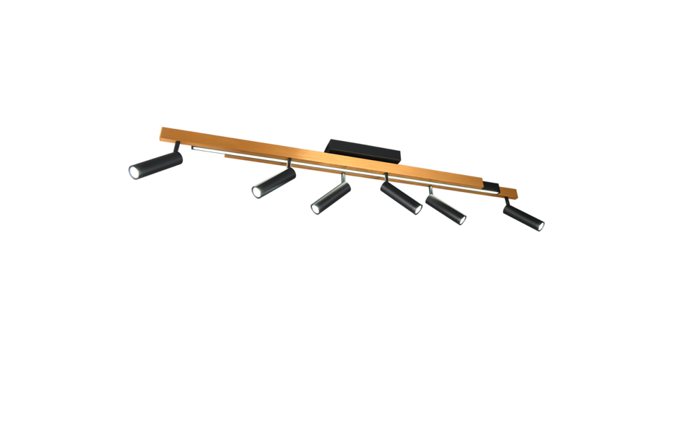 Trio Lighting Trio ZENO LED ceiling light | 6x 7W 800 lm 2700-6500K | black with gold | IP20 | 15 cm Trio Lighting Trio ZENO LED ceiling light | 6x 7W 800 lm 2700-6500K | black with gold | IP20 | 15 cm
