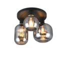 Trio Lighting Trio DIVA plafondlamp | E27 Fitting | mat zwart met verchroomd | Ø 39 cm | IP20 | excl. 3x E27 | max. 10W