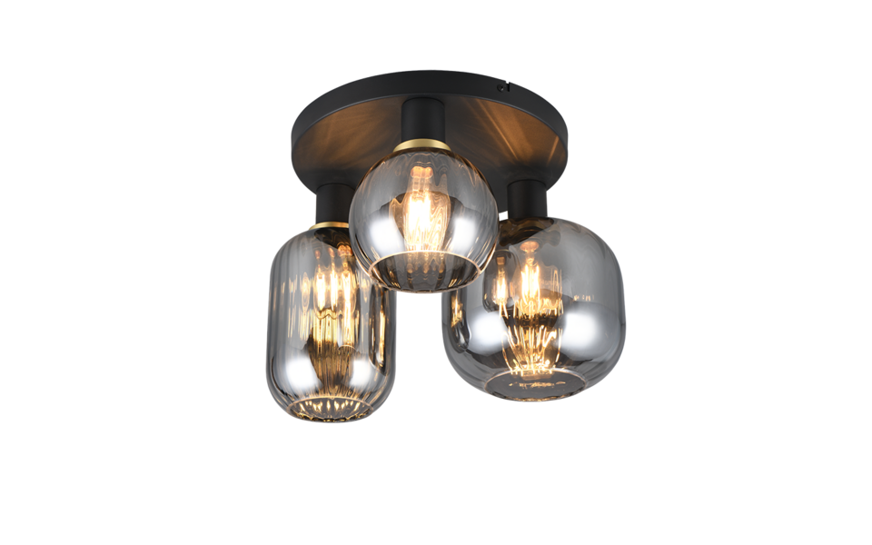 Trio Lighting Trio DIVA ceiling light | 3x E27 max 40W | black | Ø 39 cm | IP20 | 28.5 cm