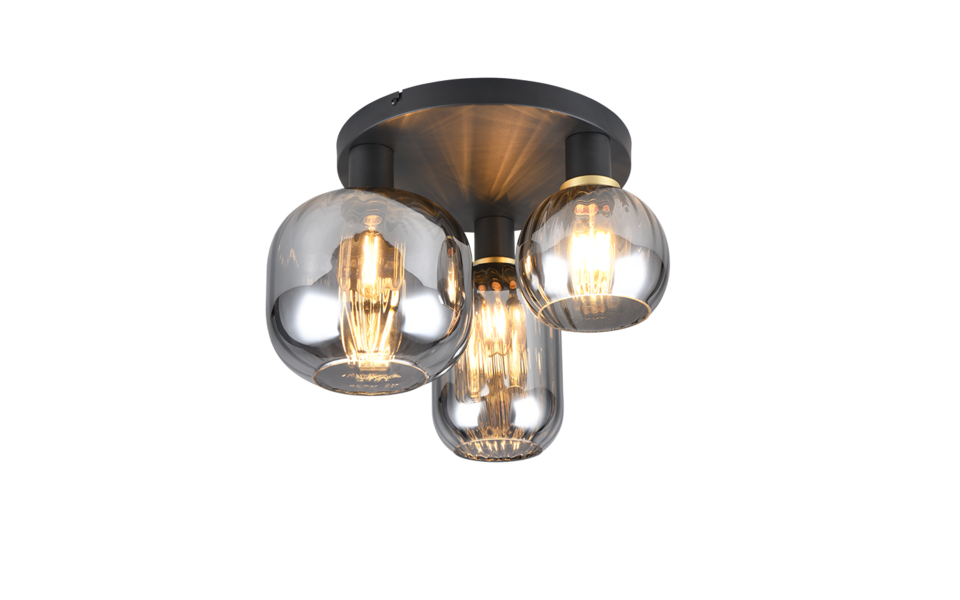 Trio Lighting Trio DIVA ceiling light | 3x E27 max 40W | black | Ø 39 cm | IP20 | 28.5 cm