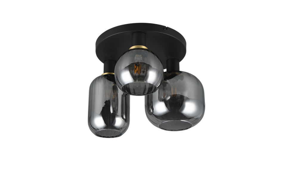 Trio Lighting Trio DIVA ceiling light | 3x E27 max 40W | black | Ø 39 cm | IP20 | 28.5 cm