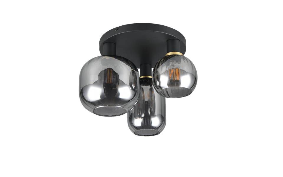 Trio Lighting Trio DIVA plafondlamp | E27 Fitting | mat zwart met verchroomd | Ø 39 cm | IP20 | excl. 3x E27 | max. 10W Trio Lighting Trio DIVA plafondlamp | E27 Fitting | mat zwart met verchroomd | Ø 39 cm | IP20 | excl. 3x E27 | max. 10W