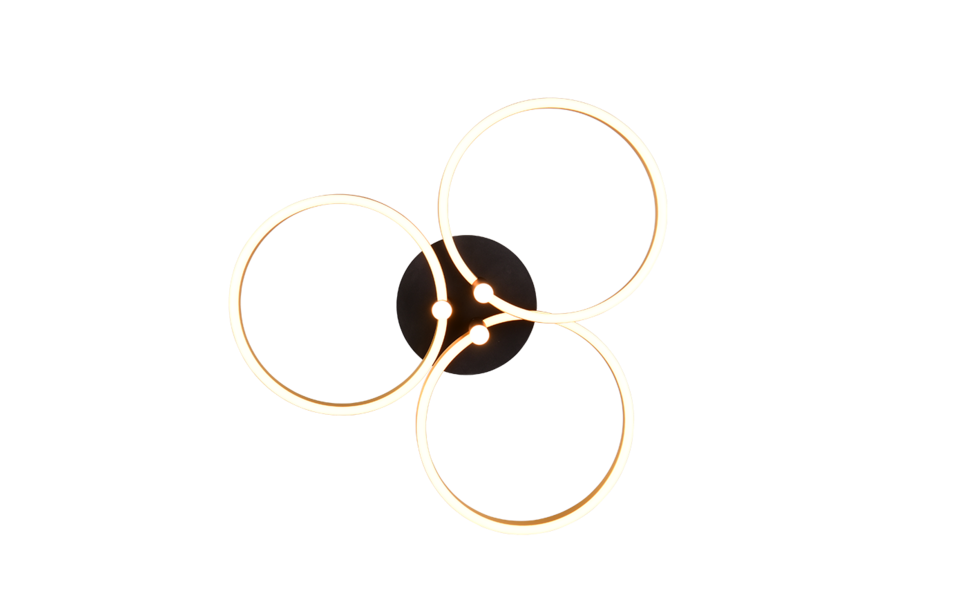 Trio Lighting Trio CARUSO plafondlamp | LED | zwart met goud | Ø 65,5 cm | IP20 | 1x 43W | 4980 lm | 2300+3000+4000K | dimbaar Trio Lighting Trio CARUSO plafondlamp | LED | zwart met goud | Ø 65,5 cm | IP20 | 1x 43W | 4980 lm | 2300+3000+4000K | dimbaar