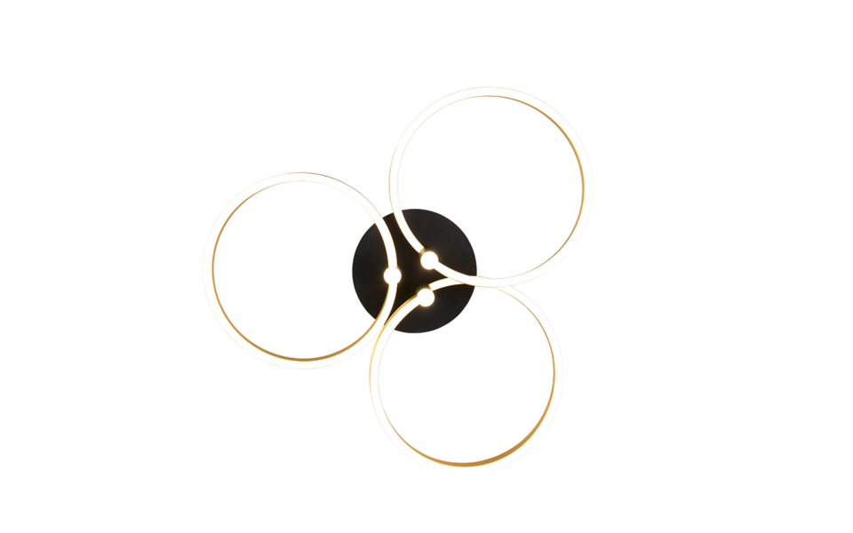 Trio Lighting Trio CARUSO plafondlamp | LED | zwart met goud | Ø 65,5 cm | IP20 | 1x 43W | 4980 lm | 2300+3000+4000K | dimbaar Trio Lighting Trio CARUSO plafondlamp | LED | zwart met goud | Ø 65,5 cm | IP20 | 1x 43W | 4980 lm | 2300+3000+4000K | dimbaar