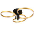 Trio Lighting Trio CARUSO LED ceiling light | 1x 43W 4980 lm 4000K | black with gold | Ø 65.5 cm | IP20 | 20 cm