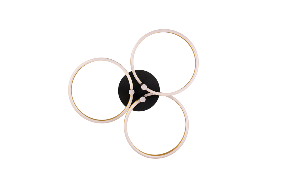 Trio Lighting Trio CARUSO LED ceiling light | 1x 43W 4980 lm 4000K | black with gold | Ø 65.5 cm | IP20 | 20 cm