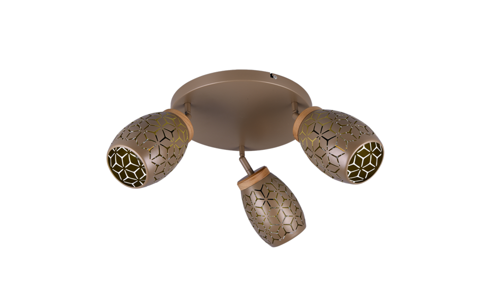 Trio Lighting Trio BIDAR plafondlamp | E14 Fitting | koffie | Ø 58 cm | IP20 | excl. 3x E14 | max. 10W Trio Lighting Trio BIDAR plafondlamp | E14 Fitting | koffie | Ø 58 cm | IP20 | excl. 3x E14 | max. 10W