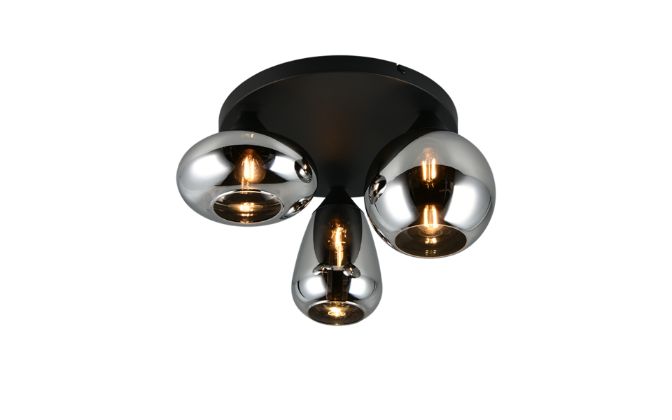 Trio Lighting Trio LUMINA plafondlamp | E14 Fitting | mat zwart met verchroomd | Ø 48,5 cm | IP20 | excl. 3x E14 | max. 10W Trio Lighting Trio LUMINA plafondlamp | E14 Fitting | mat zwart met verchroomd | Ø 48,5 cm | IP20 | excl. 3x E14 | max. 10W