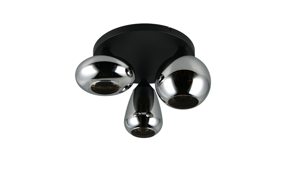 Trio Lighting Trio LUMINA plafondlamp | E14 Fitting | mat zwart met verchroomd | Ø 48,5 cm | IP20 | excl. 3x E14 | max. 10W Trio Lighting Trio LUMINA plafondlamp | E14 Fitting | mat zwart met verchroomd | Ø 48,5 cm | IP20 | excl. 3x E14 | max. 10W