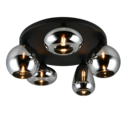 Trio Lighting Trio LUMINA plafondlamp | E14 Fitting | mat zwart met verchroomd | Ø 63,5 cm | IP20 | excl. 5x E14 | max. 10W