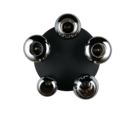 Trio Lighting Trio LUMINA plafondlamp | E14 Fitting | mat zwart met verchroomd | Ø 63,5 cm | IP20 | excl. 5x E14 | max. 10W