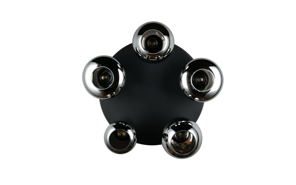 Trio Lighting Trio LUMINA plafondlamp | E14 Fitting | mat zwart met verchroomd | Ø 63,5 cm | IP20 | excl. 5x E14 | max. 10W Trio Lighting Trio LUMINA plafondlamp | E14 Fitting | mat zwart met verchroomd | Ø 63,5 cm | IP20 | excl. 5x E14 | max. 10W