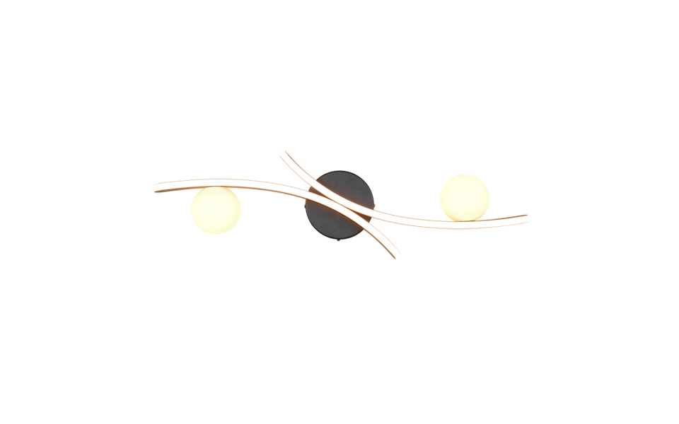 Trio Lighting Trio NAPOLI LED ceiling light | 1x 26W 2800 lm 4000K | black | IP20 | 20.5 cm