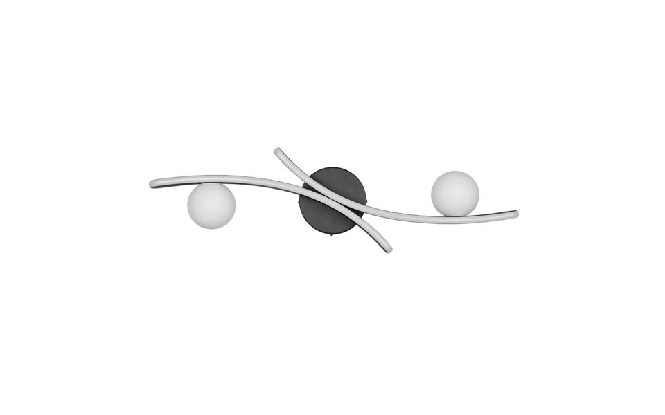 Trio Lighting Trio NAPOLI plafondlamp | LED | mat zwart | 70 x 20,5 cm | IP20 | 1x 27W | 3200 lm | 2300+3000+4000K | dimbaar