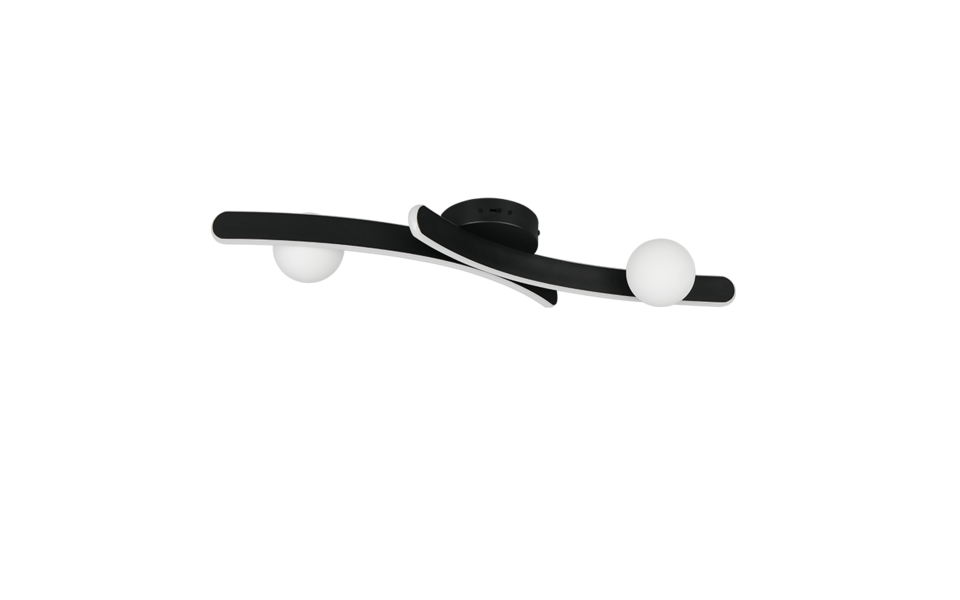 Trio Lighting Trio NAPOLI plafondlamp | LED | mat zwart | 70 x 20,5 cm | IP20 | 1x 27W | 3200 lm | 2300+3000+4000K | dimbaar