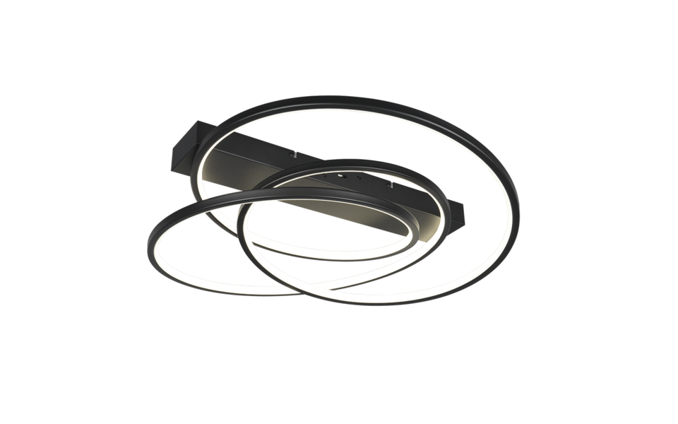 Trio Lighting Trio DARVIN plafondlamp | LED | mat zwart | 64 x 49 cm | IP20 | 1x 34W | 4500 lm | 2300+3000+4000K | dimbaar