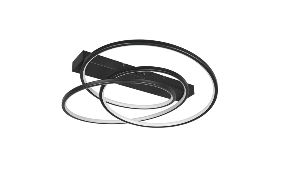 Trio Lighting Trio DARVIN plafondlamp | LED | mat zwart | 64 x 49 cm | IP20 | 1x 34W | 4500 lm | 2300+3000+4000K | dimbaar