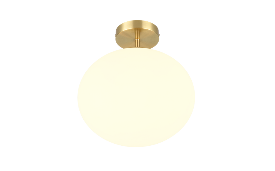 Trio Lighting Trio FOMENTO plafondlamp | E27 Fitting | messing mat met wit | Ø 30 cm | IP20 | excl. 1x E27 | max. 15W