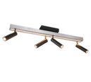 Trio Lighting Trio ZENO plafondlamp | LED | geborsteld aluminium | 133 x 8,5 cm | IP20 | 5,5W,12W | 650 lm, 1x 1500 lm | 2700-6500K | dimbaar