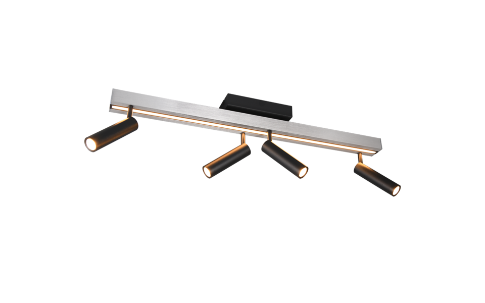 Trio Lighting Trio ZENO plafondlamp | LED | geborsteld aluminium | 133 x 8,5 cm | IP20 | 5,5W,12W | 650 lm, 1x 1500 lm | 2700-6500K | dimbaar